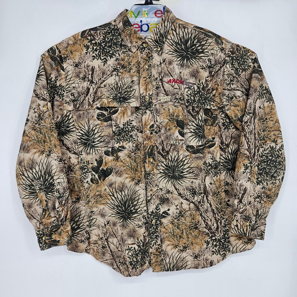 GameGuard Shirt Mens Large Cactus Camouflage Fishing Long Sleeve Outdoor